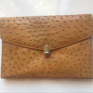 Bags - Vintage 70s tan ostrich clutch Bags - Vintage 70s tan ostrich clutch